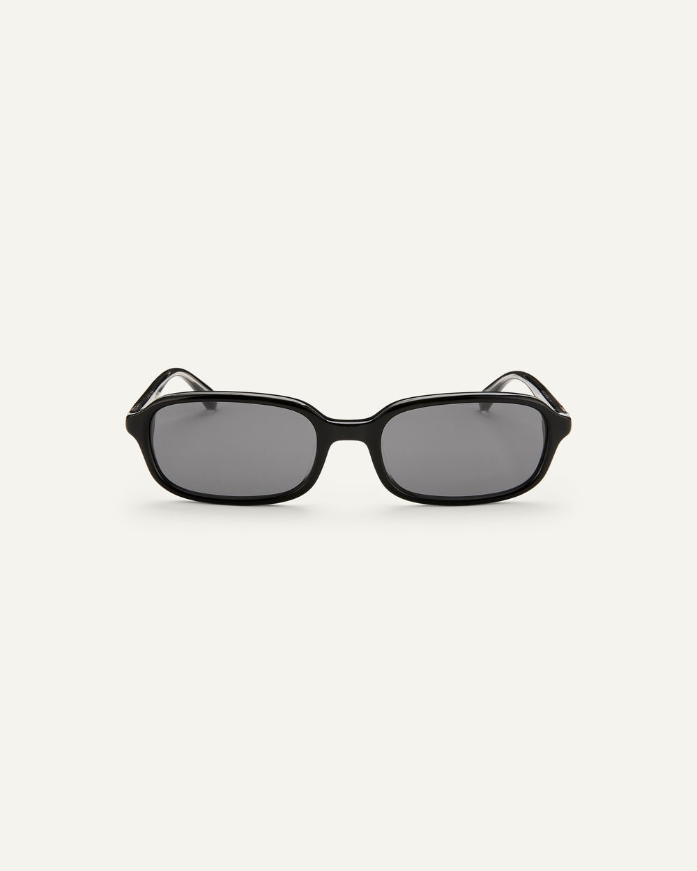 Face shot of Bonnie Clyde Comedy sunglasses in black.