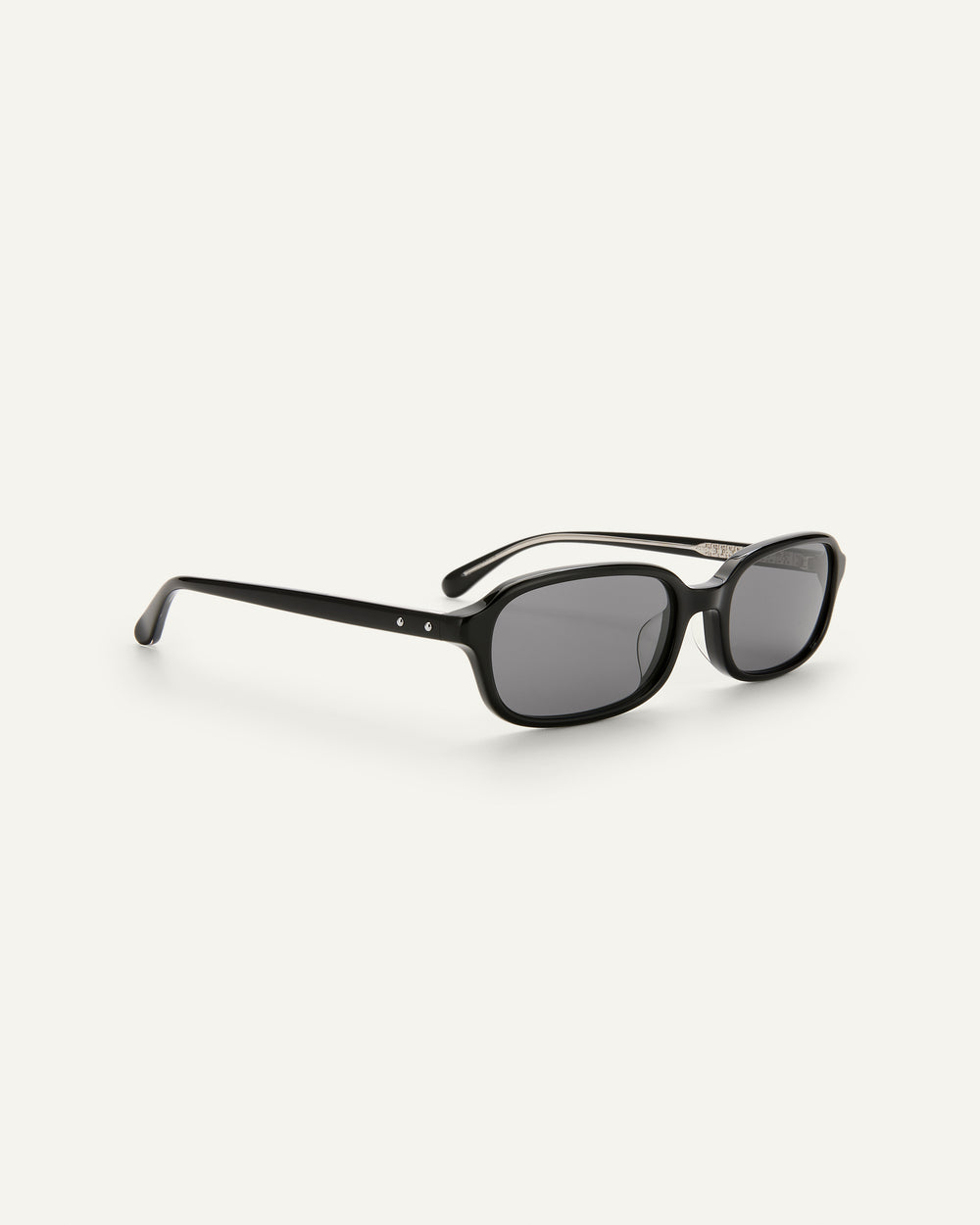 Quarter shot of Bonnie Clyde Comedy sunglasses in black.